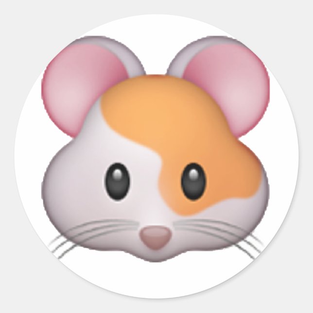 Adesivo Redondo Hamster - Emoji (Frente)