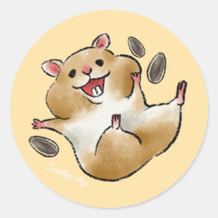Adesivo Redondo Hamster Feliz