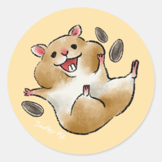 Adesivo Redondo Hamster Feliz