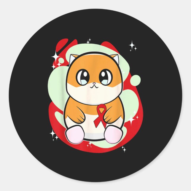 Adesivo Redondo Hamster Heart Disease Awareness Month _1  (Frente)