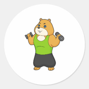 Adesivo Redondo Hamster Malhação Dumbbell