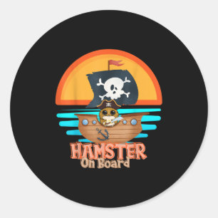 Adesivo Redondo Hamster No Conselho Pirata Engraçado Eu Adoro Hams
