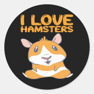 Adesivo Redondo Hamsters - Eu Amo Hamsters