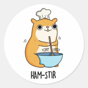 Adesivo Redondo Hamstir Cute Chef Hamster Pun