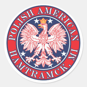 Adesivo Redondo Hamtramck Michigan Polonês