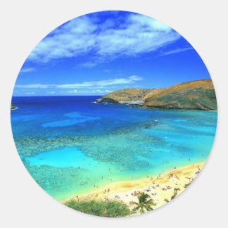 Adesivo Redondo Hanauma Bay Beach Aloha!