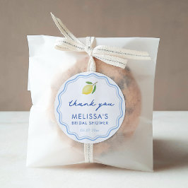 Adesivo Redondo Hand-drawn Dolce Vita Lemon Bridal Shower Favor