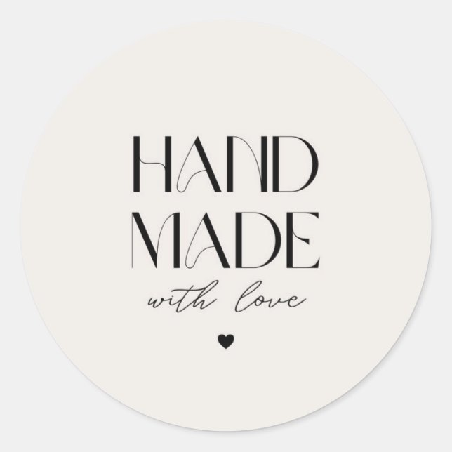 Adesivo Redondo Hand Made With Love Simple Sticker – Small Busines (Frente)