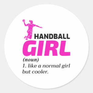 Adesivo Redondo Handball Girl Engraçado