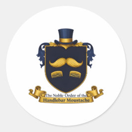 Adesivo Redondo Handlebar Moustache Gentleman's Round Sticker