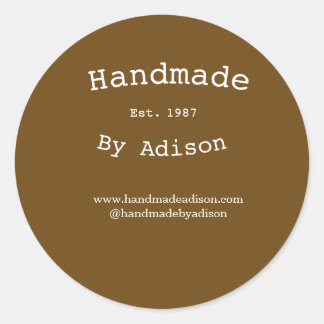 Adesivo Redondo handmade by name social media website est. year si