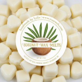 Adesivo Redondo Handmade Coconut Melts Round Sticker