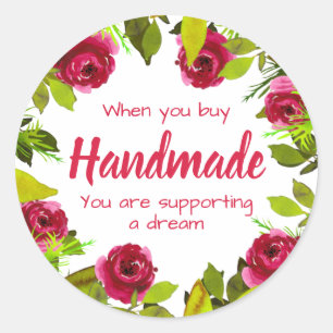 Adesivo Redondo Handmade com amor