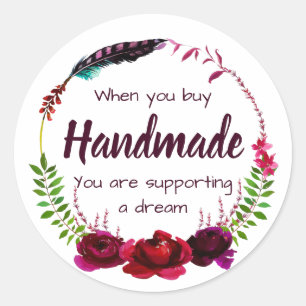 Adesivo Redondo Handmade com amor