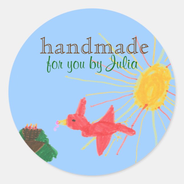 Adesivo Redondo "Handmade" label (Frente)