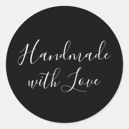 Adesivo Redondo Handmade with Love | Black and White Sticker