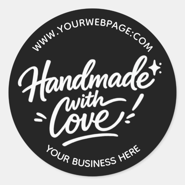 Adesivo Redondo Handmade With Love Packaging Sticker (Frente)