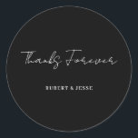 Adesivo Redondo Handwritten Black Wedding Thank You Sticker<br><div class="desc">Add a personal touch to your wedding stationery with this handwritten black wedding thank-you sticker. Featuring classic round design and elegant script, these stickers are perfect for sealing envelopes, gift bags, or favors with timeless style.</div>