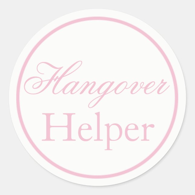 Adesivo Redondo "Hangover Helper" Sticker Blush Pink (Frente)