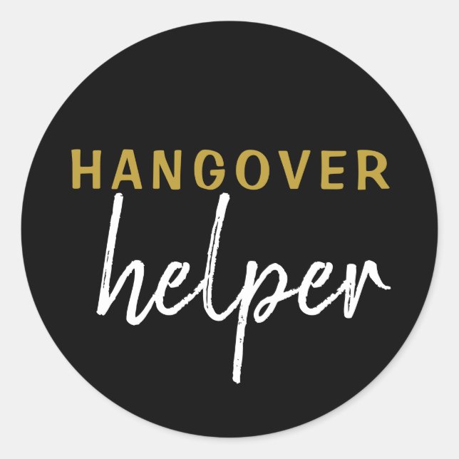 Adesivo Redondo Hangover Helper Weding Bachelorette Favor Sticker (Frente)