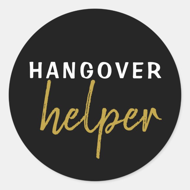 Adesivo Redondo Hangover Helper Weding Bachelorette Favor Sticker (Frente)