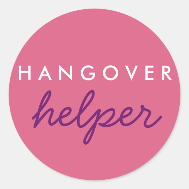 Adesivo Redondo Hangover Helper Weding Bachelorette Favor Sticker (Frente)