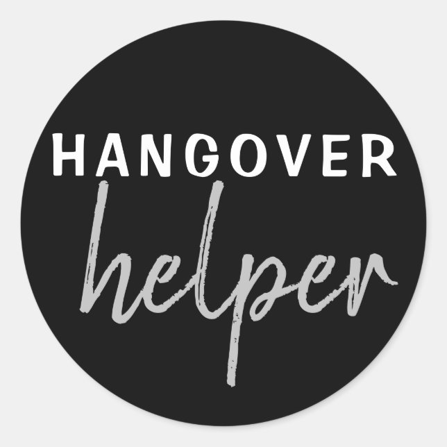 Adesivo Redondo Hangover Helper Weding Bachelorette Favor Sticker (Frente)