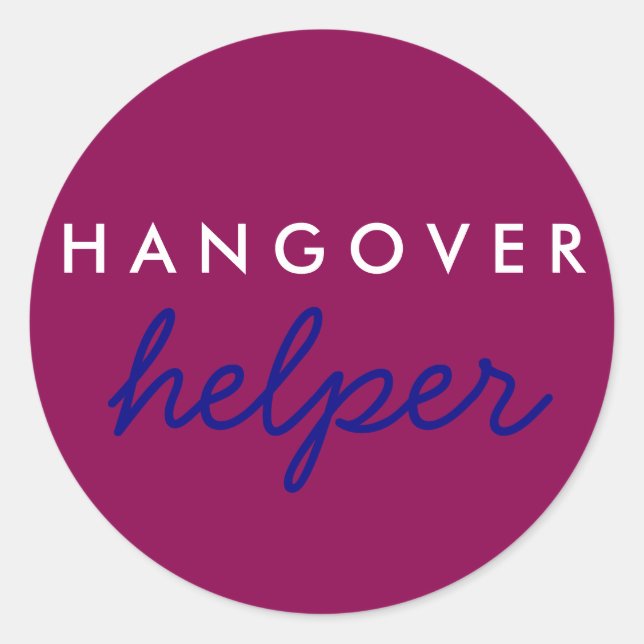 Adesivo Redondo Hangover Helper Weding Bachelorette Favor Sticker (Frente)