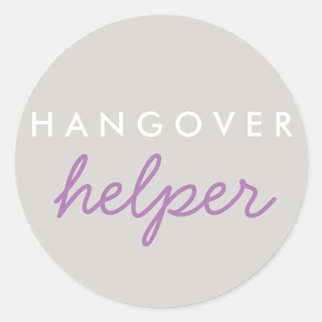 Adesivo Redondo Hangover Helper Weding Bachelorette Favor Sticker (Frente)