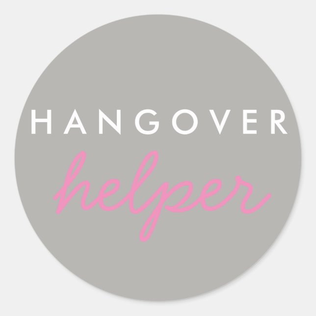 Adesivo Redondo Hangover Helper Weding Bachelorette Favor Sticker (Frente)