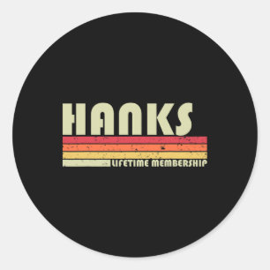 Adesivo Redondo Hanks Surname Funny Retro Vintage 80s 90s Aniversá