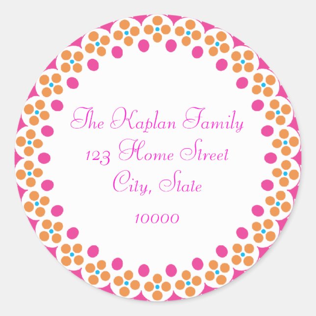 Adesivo Redondo Hanna Bethany Envelope Seal bat mitzvah convite (Frente)