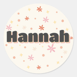 Adesivo Redondo Hannah nome fofo design