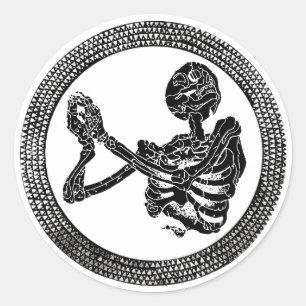 Adesivo Redondo Hannibal Church Floor Skeleton Sticker