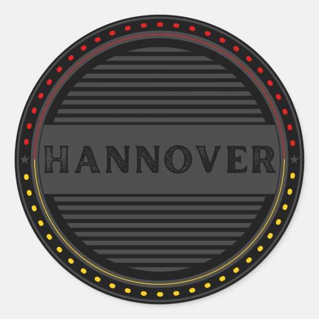 Adesivo Redondo Hannover City Pride Emblem – German Identity (Frente)