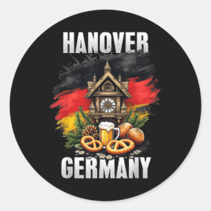 Adesivo Redondo Hanover Alemanha Souvenir Alemanha Flag Viagem