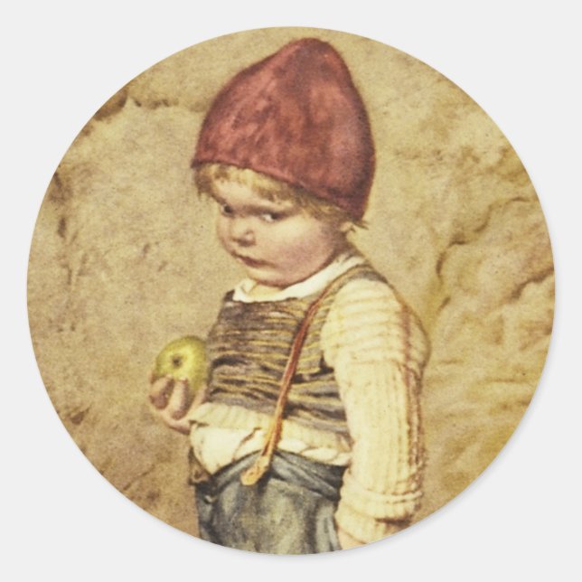 Adesivo Redondo Hansel com Maçã Ouro (Frente)