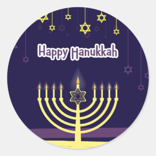 Adesivo Redondo Hanukkah