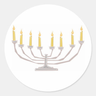 Adesivo Redondo Hanukkah Candles