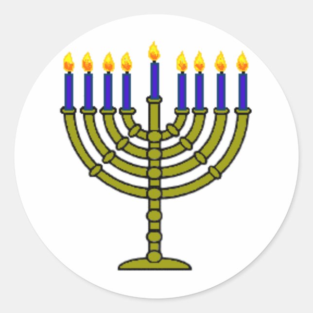 Adesivo Redondo Hanukkah/Chanukah (Frente)