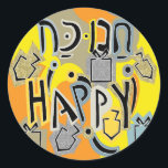 Adesivo Redondo Hanukkah Happy Glitzy Stickers (1 1/2"/3")<br><div class="desc">Chanucá Feliz Tchau de Natal Glitzy. Escolha entre adesivos de 1/2" e 3". Obrigados para parar e comprar! Seu negócio é muito apreciado! Feliz Hanukkah! Forma: adesivo redondo clássico Faça o seu estilo único criando adesivos personalizados para cada ocasião! De envios especiais e reservas para atividades infantis e projetos DIY,...</div>