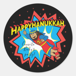 Adesivo Redondo Hanukkah Judah Maccabee Chanukah Round