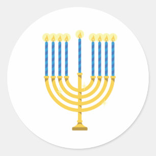 Adesivo Redondo Hanukkah Menorah