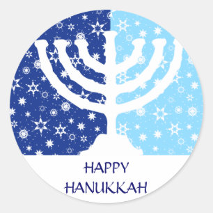 Adesivo Redondo Hanukkah Menorah Sticker