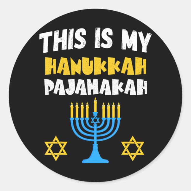 Adesivo Redondo Hanukkah para a família Chanukah Engraçado Hanukka (Frente)