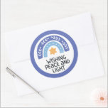 Adesivo Redondo Hanukkah Peace Light Sticker<br><div class="desc">Paz e luz de Hanukkah.</div>