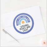 Adesivo Redondo Hanukkah Peace Light Sticker<br><div class="desc">Paz e luz de Hanukkah.</div>