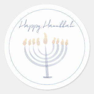 Adesivo Redondo Hanukkah Sticker   Menorah   Ronda