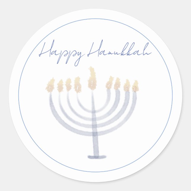 Adesivo Redondo Hanukkah Sticker | Menorah | Ronda