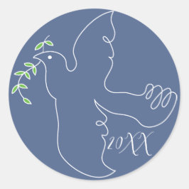 Adesivo Redondo Hanukkah Stickers (1 1/2"/3") "Chanukah Dove"